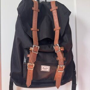 Herschel Supply Company Black Backpack with Brown Straps